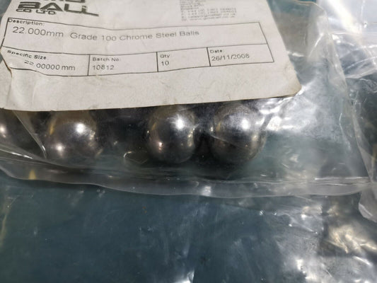 18pcs Grade 100 Steel Ball Bearing 22mm Diameter Hardened Chrome