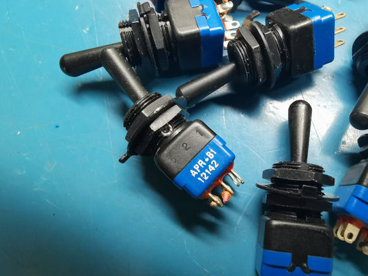 12pcs APEM Toggle Switch Mil Spec ON ON Spring Loaded To One Corner