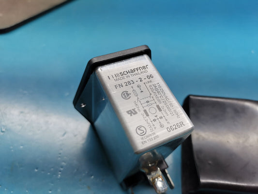 Schaffner 2A 250V AC Male Panel Mount IEC Inlet Filter