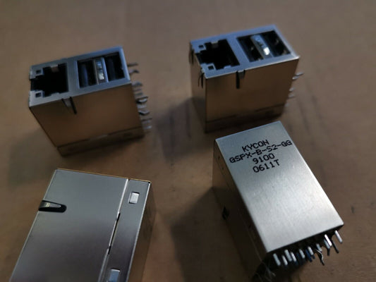 RJ45 And USB Connector PCB Mount 100 Base-TX Stacked USB And Ethernet PCB Socket