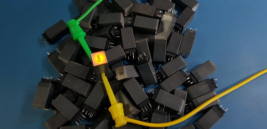 5pcs Push Button Switche Illuminated Yellow EAO Momentary 97-320c