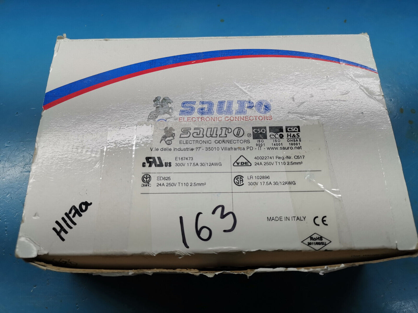 163pcs Genuine Sauro PSM Series 3 Pin PCB Power Connector