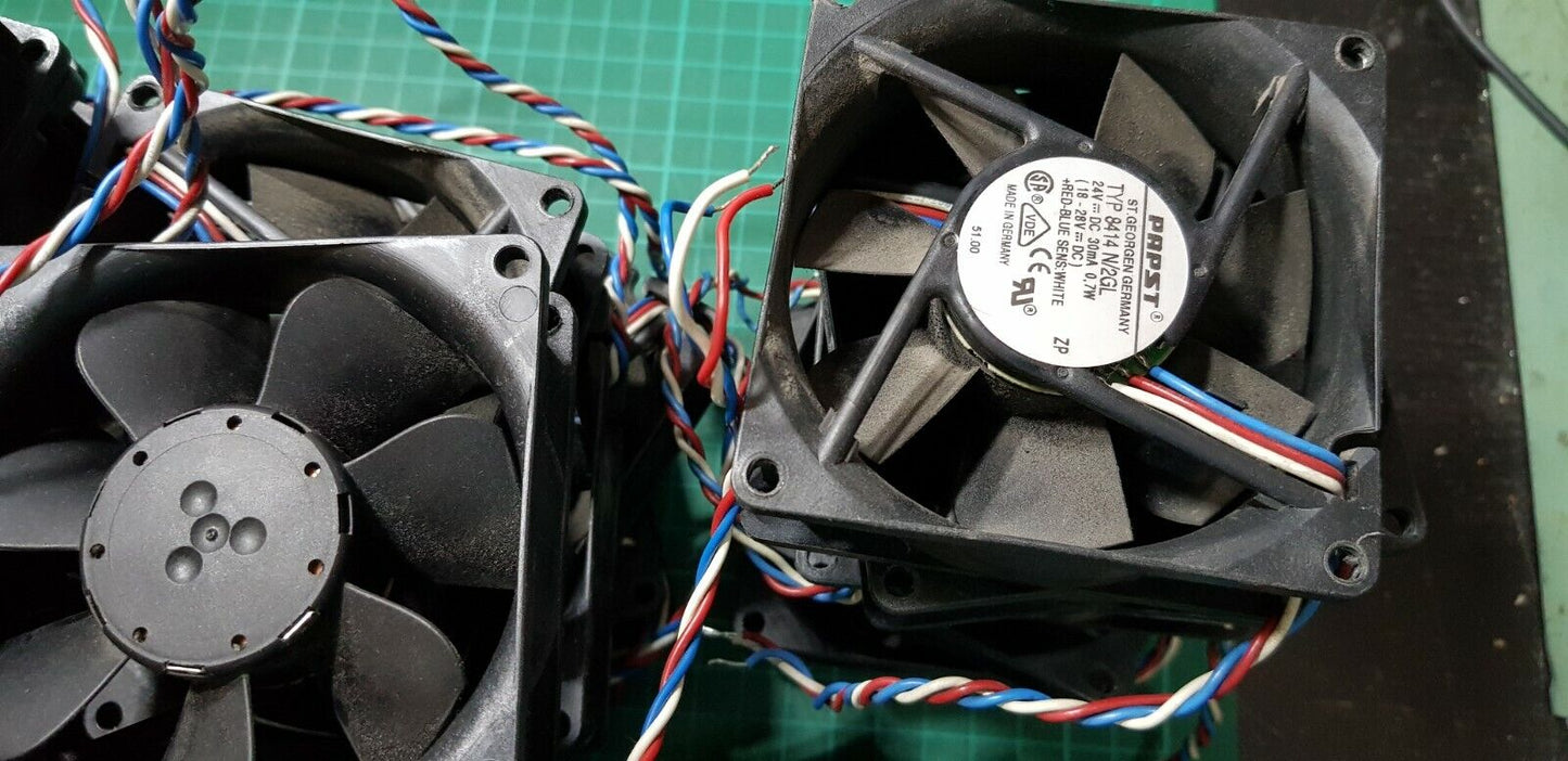 2pcs EBM Papst 24v DC Axial Fan 80 x 80 x 25 30mA 8414 N/2GL