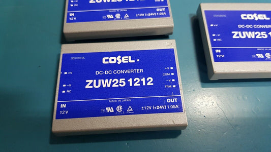 3pcs Cosel ZUW251212 Isolated DC DC Converter 12v In ±12VDC 1A Out