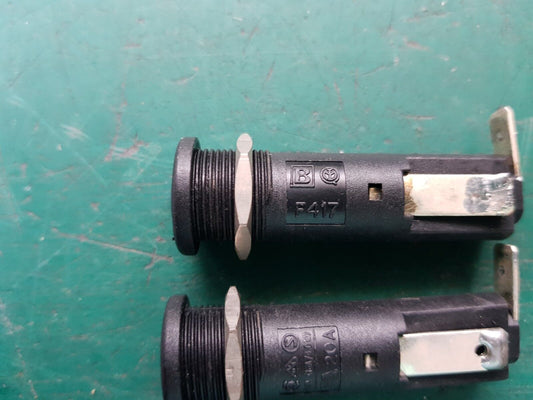 2pcs Bulgin F417 Series 20A Slotted Cap Panel Mount Fuse