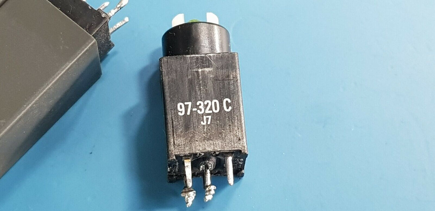 5pcs Push Button Switche Illuminated Yellow EAO Momentary 97-320c