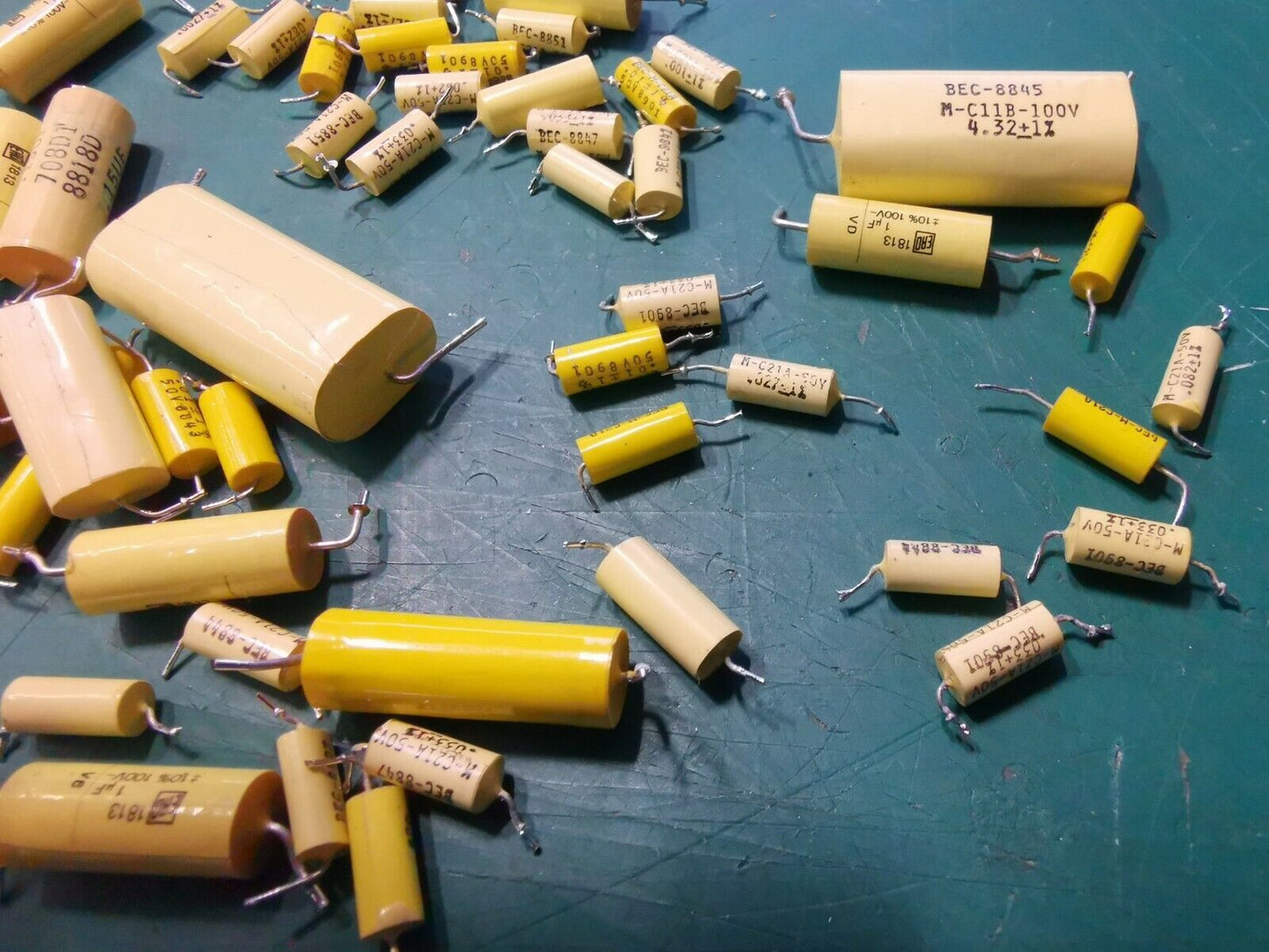 MKT Axial Capacitor Lot Various Values And Voltages