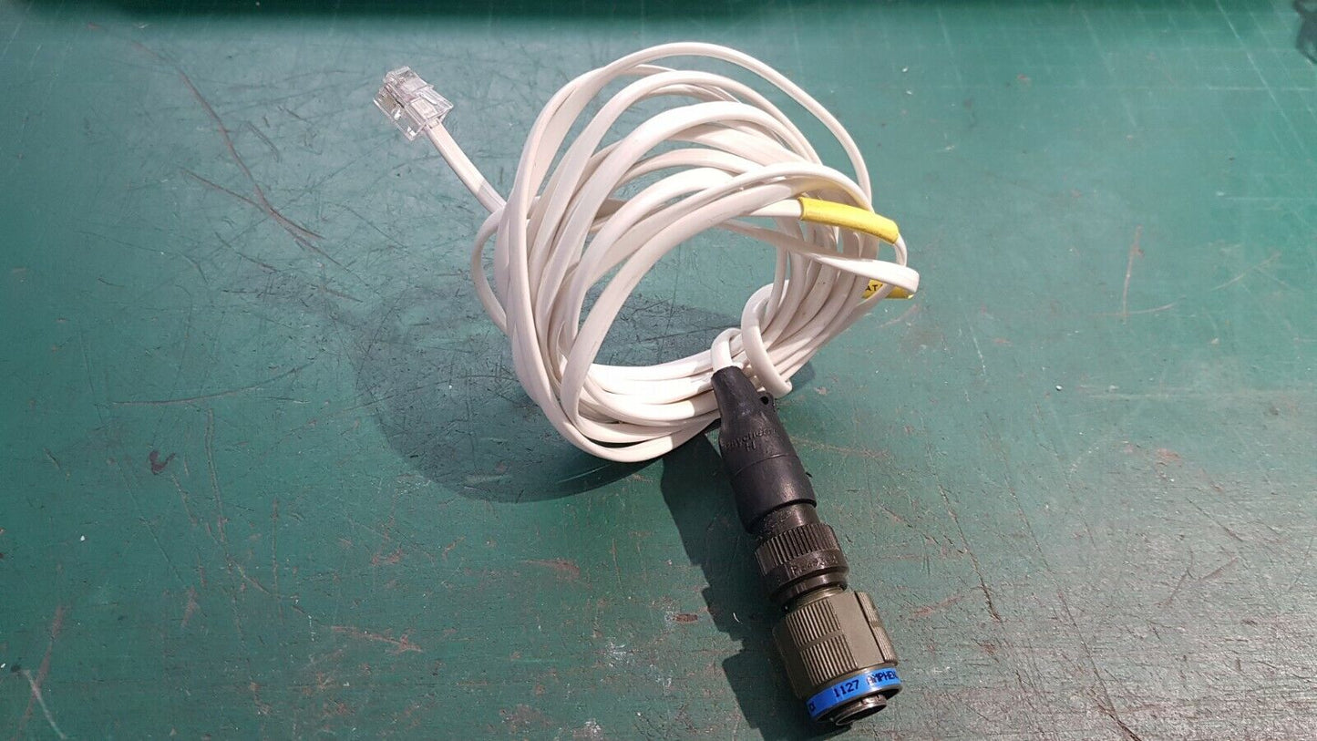 6 Pin Circular Connector To RJ11 Cable 2.9 Meters Raychem Brand