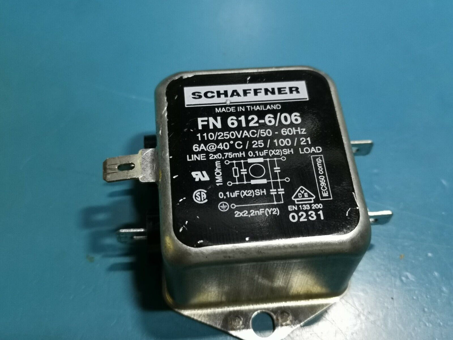 Schaffner FN612-6/06 6A 250V AC 60Hz RFI Filter
