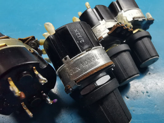 4pcs Vintage Egen 100K Linear Potentiometer With Pull Switch DPST 2A 250v AC