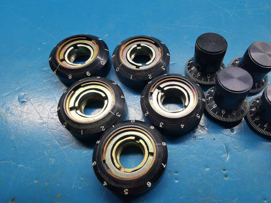 5pcs Kilo Multi Turn Knob 0 To 9 Count 6mm shaft