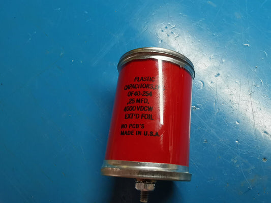 Plastic High Voltage Capacitor 0.25uF 4KV DC Extended Foil Type