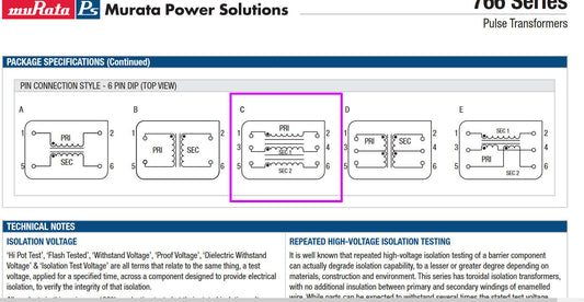 40pcs Genuine Murata Pulse Transformer 1 Primary 2 Secondaries 1:1:1