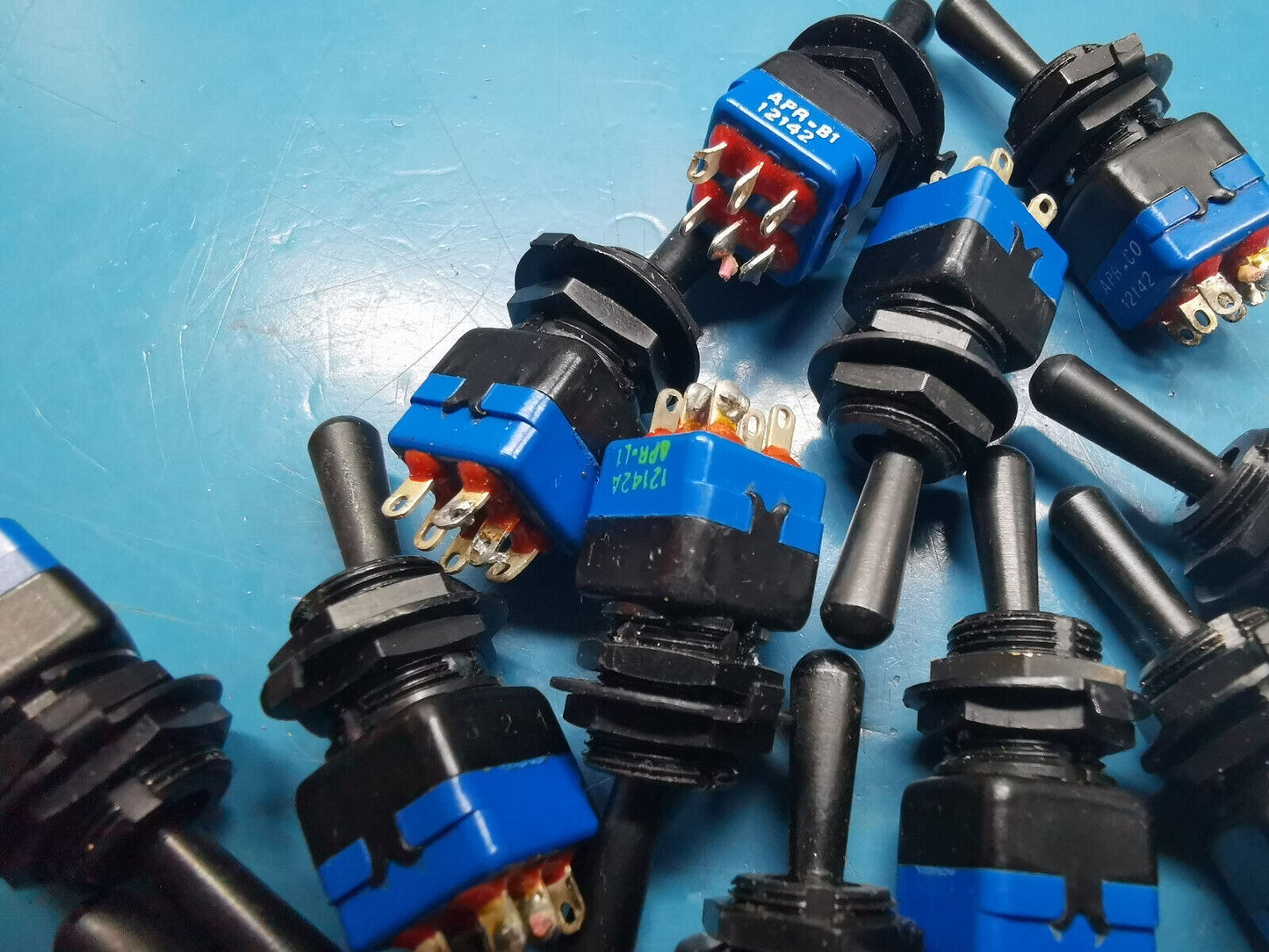 12pcs APEM Toggle Switch Mil Spec ON ON Spring Loaded To One Corner
