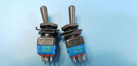 2pcs APEM Toggle Switches Mil Spec ON ON or ON OFF DPDT Toggle Switch
