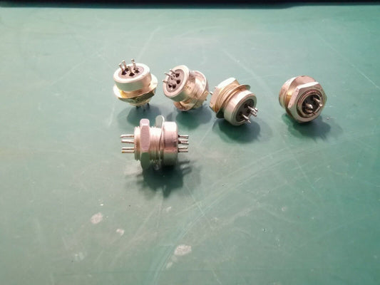 2pcs 5 Pin Feedthrough Connector  Panel Mount Military Part