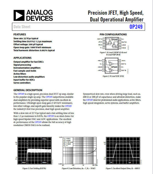 5pcs Genuine OP249G Precision Operational Amplifier JFET High Speed