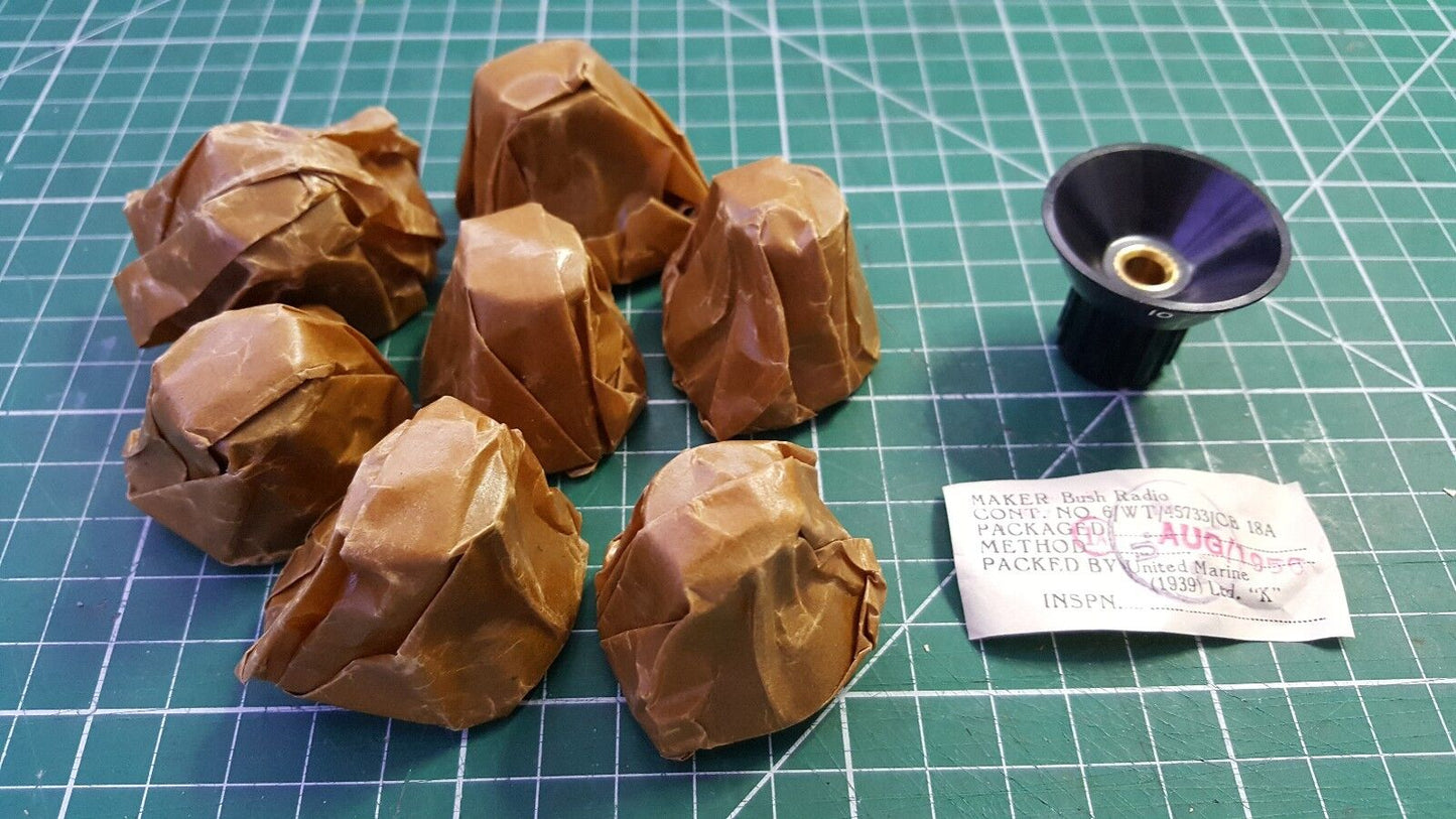 8pcs Vintage Bush Radio Knob AUG 1956 10AK 162 6mm shaft