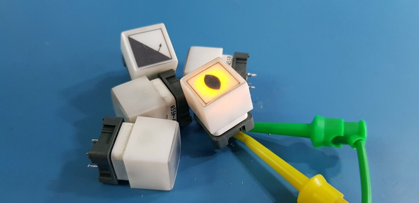 5pcs EAO Momentary Push Button Switches Illuminated Yellow 99-455B