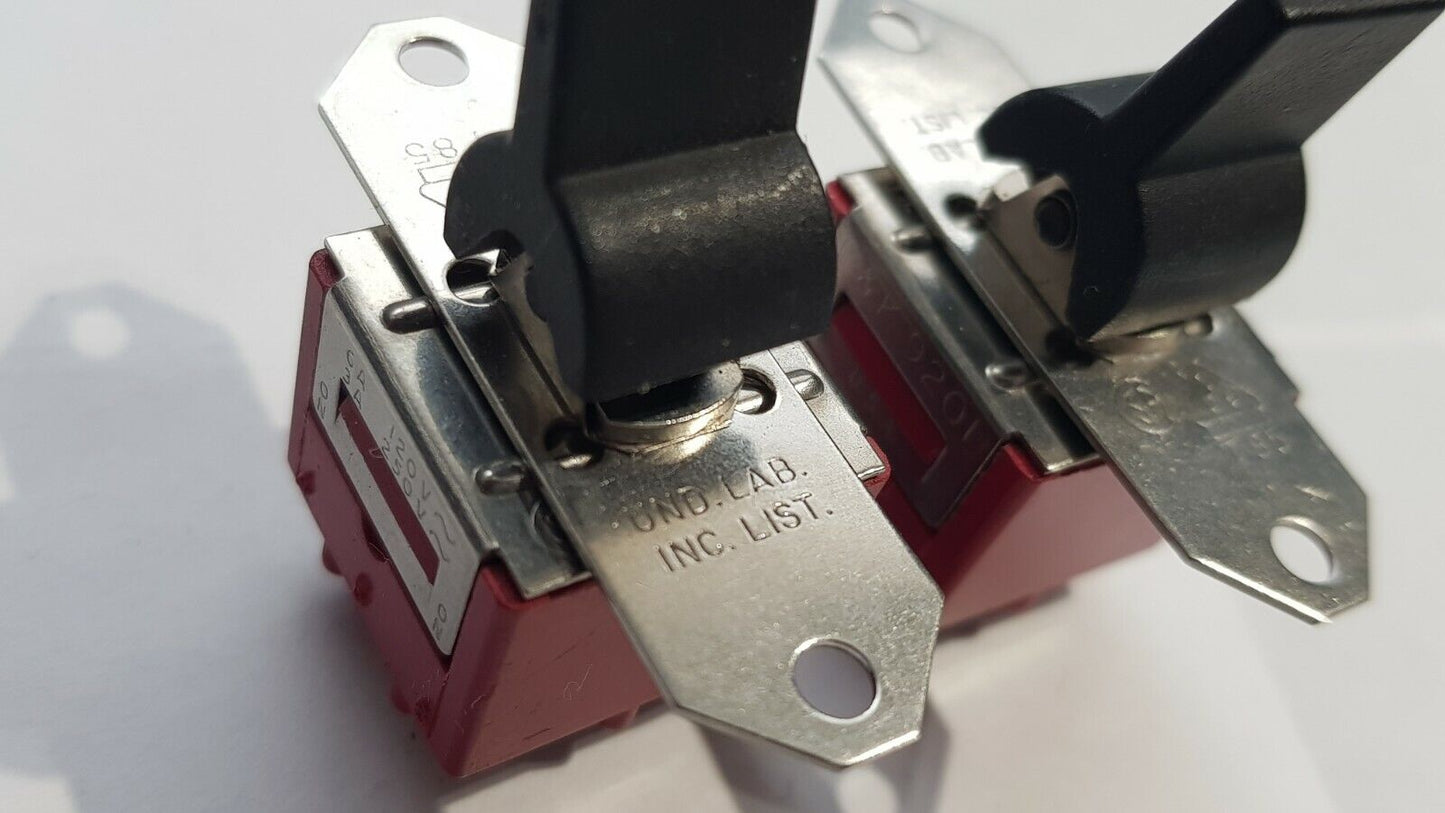 2pcs DPDT Lever Toggle Switch 3A 250V DPDT ON ON UND LAB C&K 9201