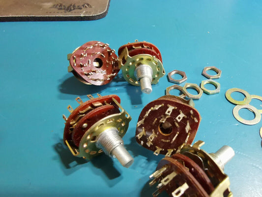 5pcs 3 Pole 4 Position Rotary Switch 11mm / 8mm
