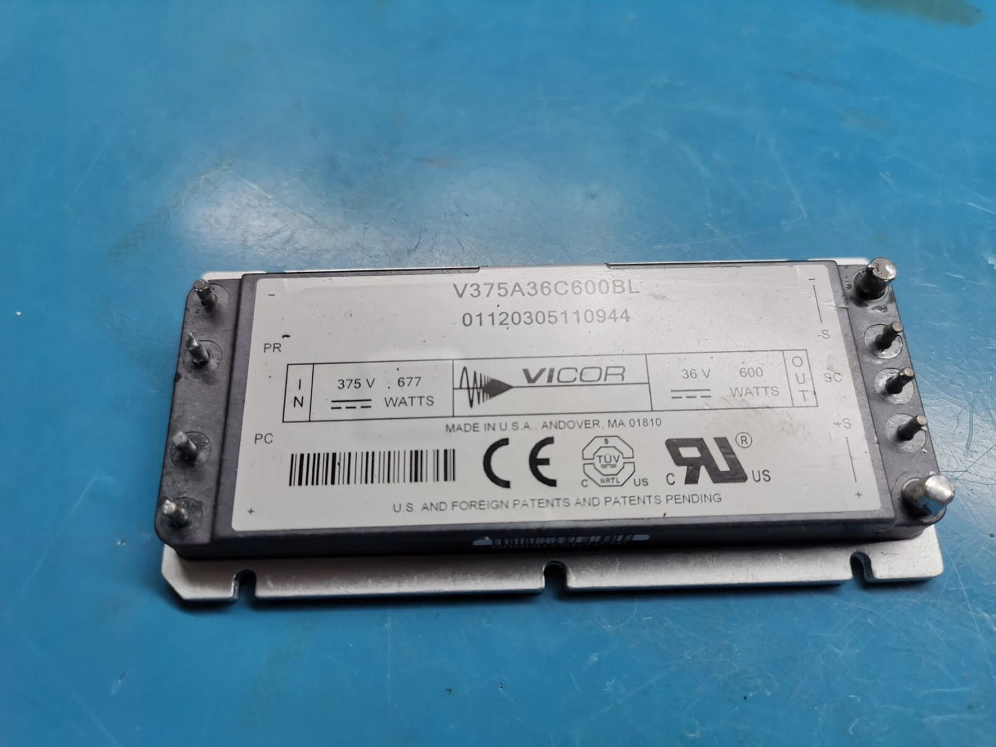 Vicor V375A36C600BL Isolated DC DC Converter 36v 16.7A 600W Out 375v DC In
