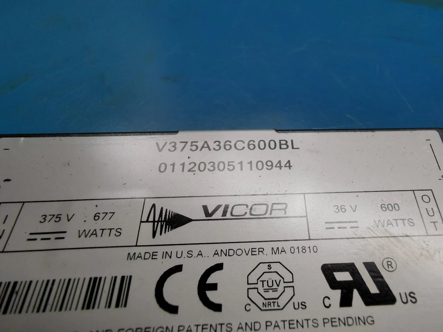 Vicor V375A36C600BL Isolated DC DC Converter 36v 16.7A 600W Out 375v DC In