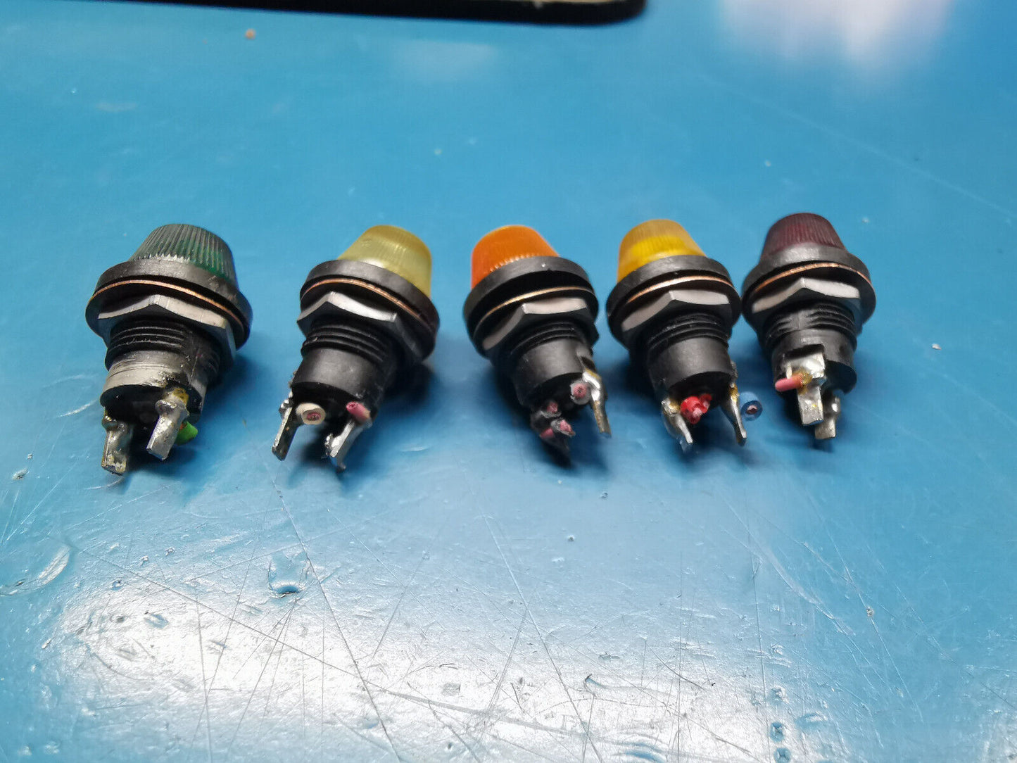 5pcs Panel Mount Indication Light Yellow Amber Orange Red Green EX MOD