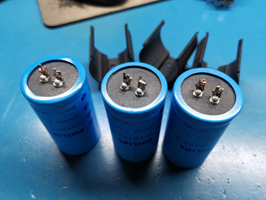3pcs Philips 15000uF 40v Capacitor With Mounting Clips