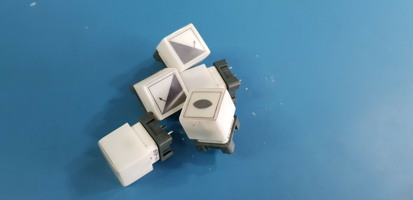 5pcs EAO Momentary Push Button Switches Illuminated Yellow 99-455B