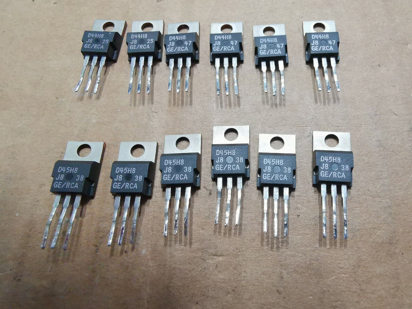 D44H8 And D45H8 Transistor Pairs 6 Pairs Genuine GE/RCA