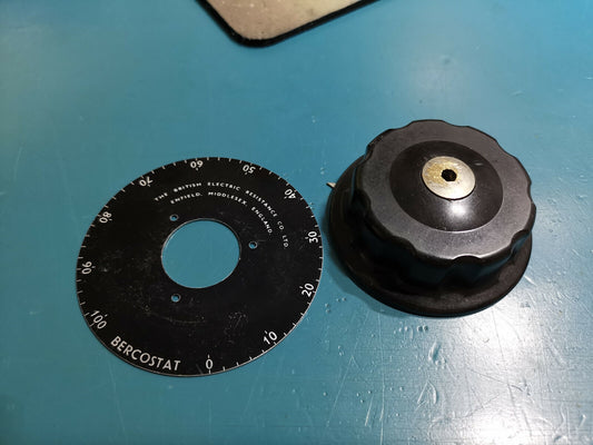 Berco Rheostat / Veriac Knob And Plate