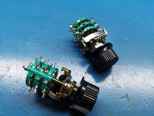 2pcs 3 Pole 6 Position Rotary Switch With Knob