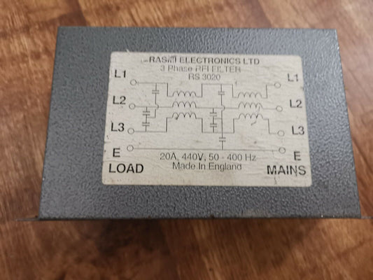 Power Line RFI 3 Phase 20A 440V AC 50Hz To 400Hz  RS3020
