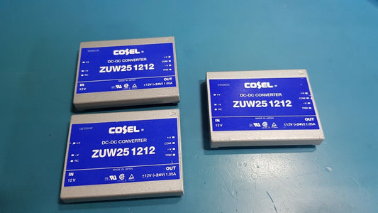3pcs Cosel ZUW251212 Isolated DC DC Converter 12v In ±12VDC 1A Out