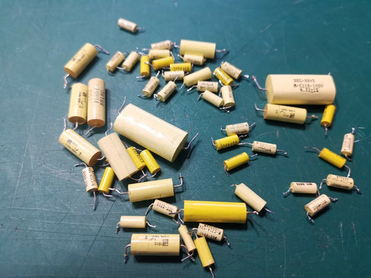 MKT Axial Capacitor Lot  Various Values And Voltages