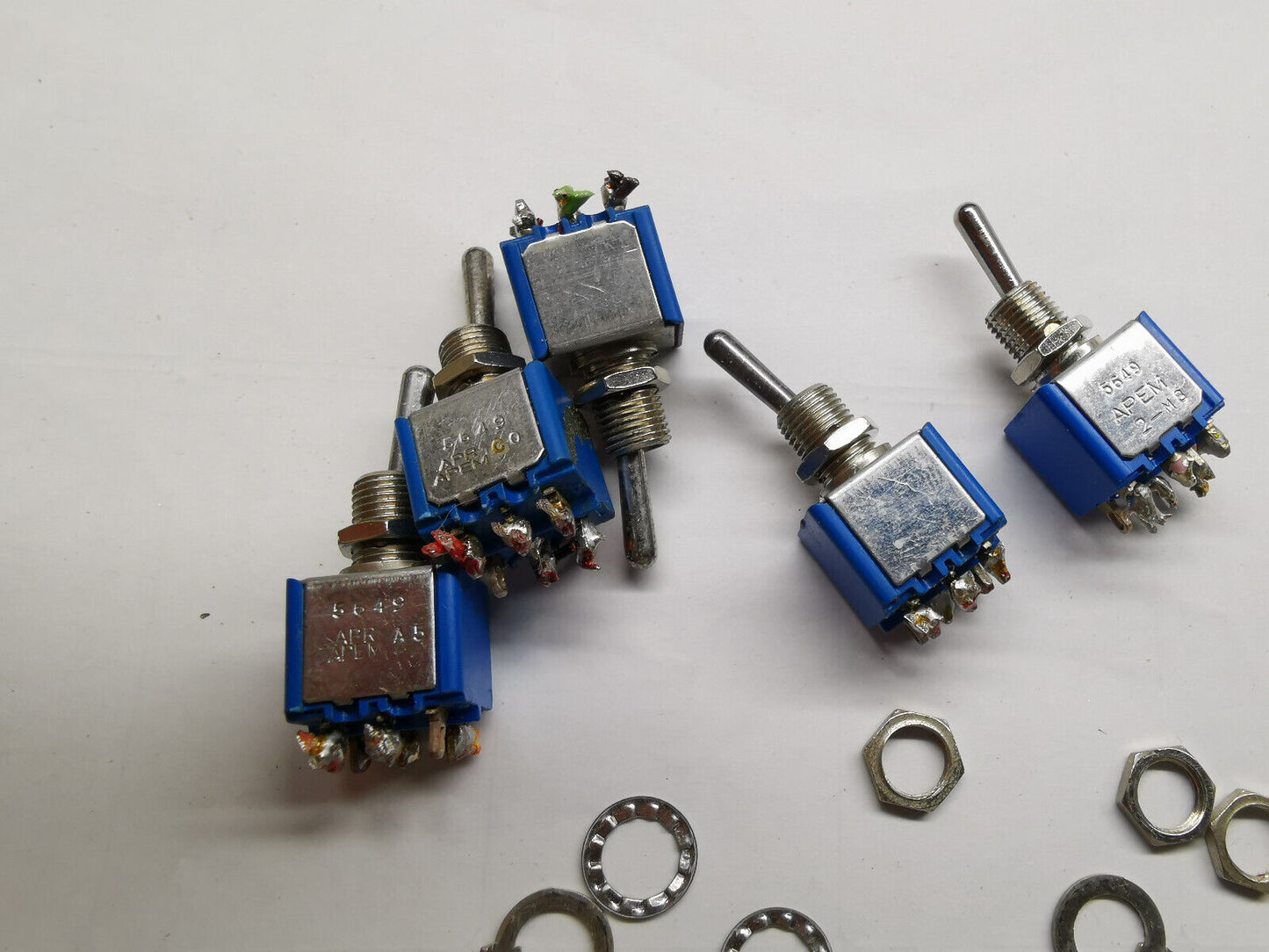 5pcs Of Genuine Apem 5649 Toggle Switch ON OFF ON Type