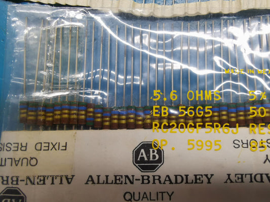 150pcs Allan Bradley Carbon Composite Resistor  3 Values 5.6R 12R 15R  0.5W