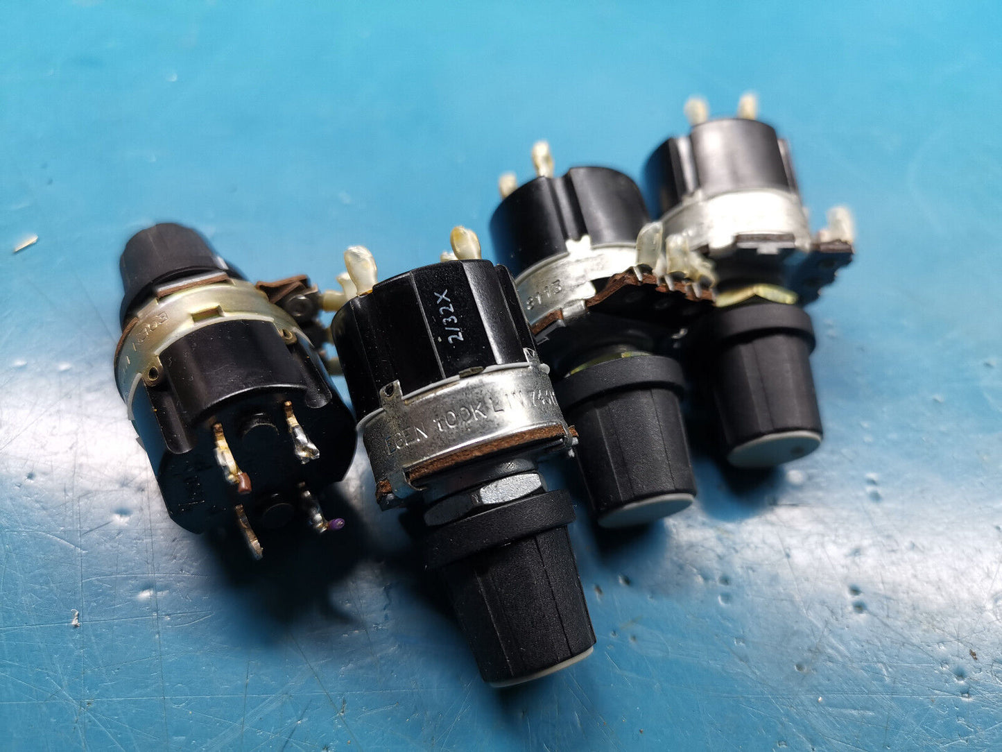 4pcs Vintage Egen 100K Linear Potentiometer With Pull Switch DPST 2A 250v AC
