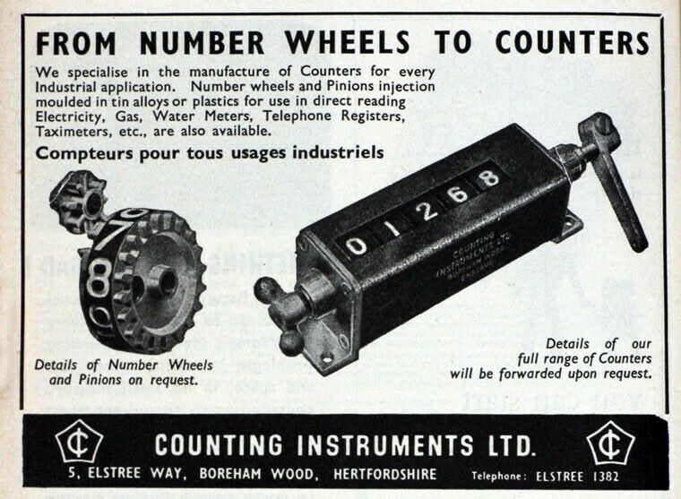 Vintage Mechanical Counter Vintage Military Part 6 Digit