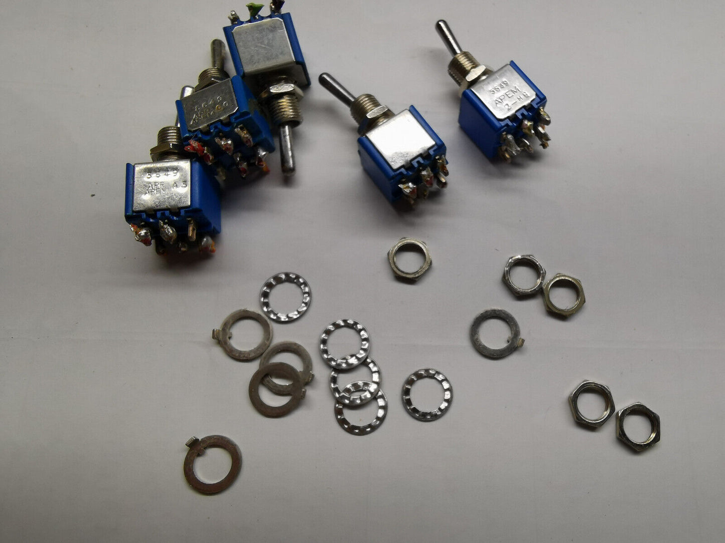 5pcs Of Genuine Apem 5649 Toggle Switch ON OFF ON Type