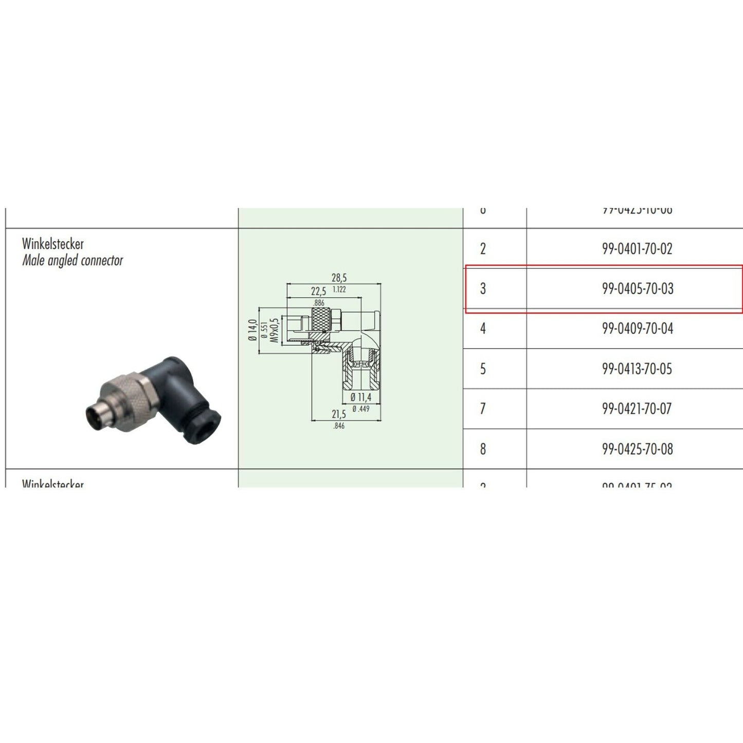 Binder Miniature  3 Pin Circular Connector  712 Series Screw locking