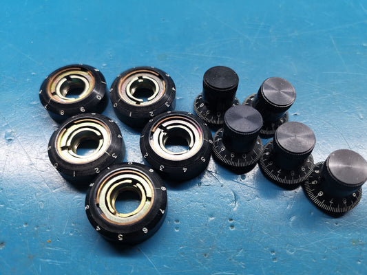 5pcs Kilo Multi Turn Knob 0 To 9 Count 6mm shaft