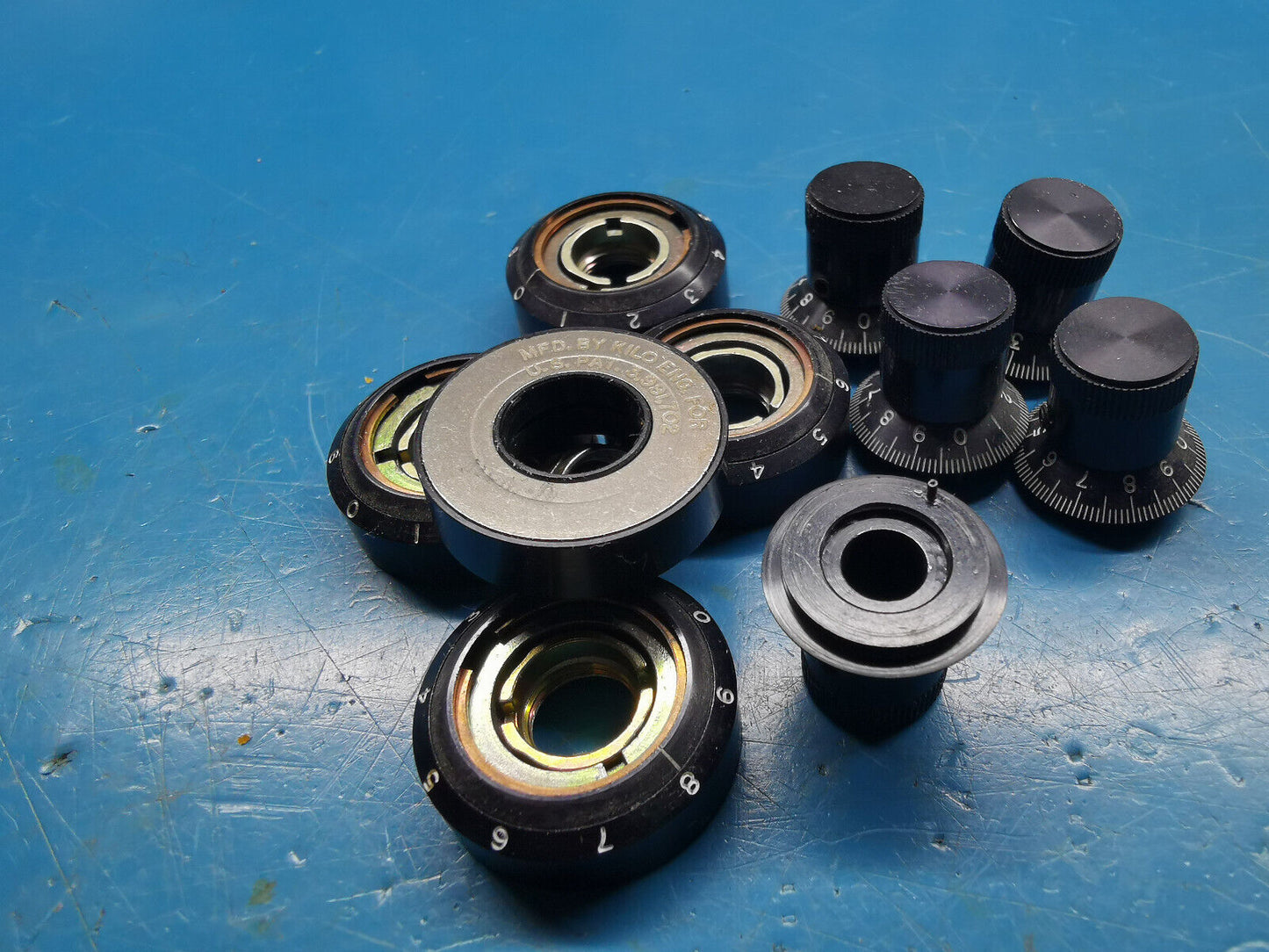 5pcs Kilo Multi Turn Knob 0 To 9 Count 6mm shaft