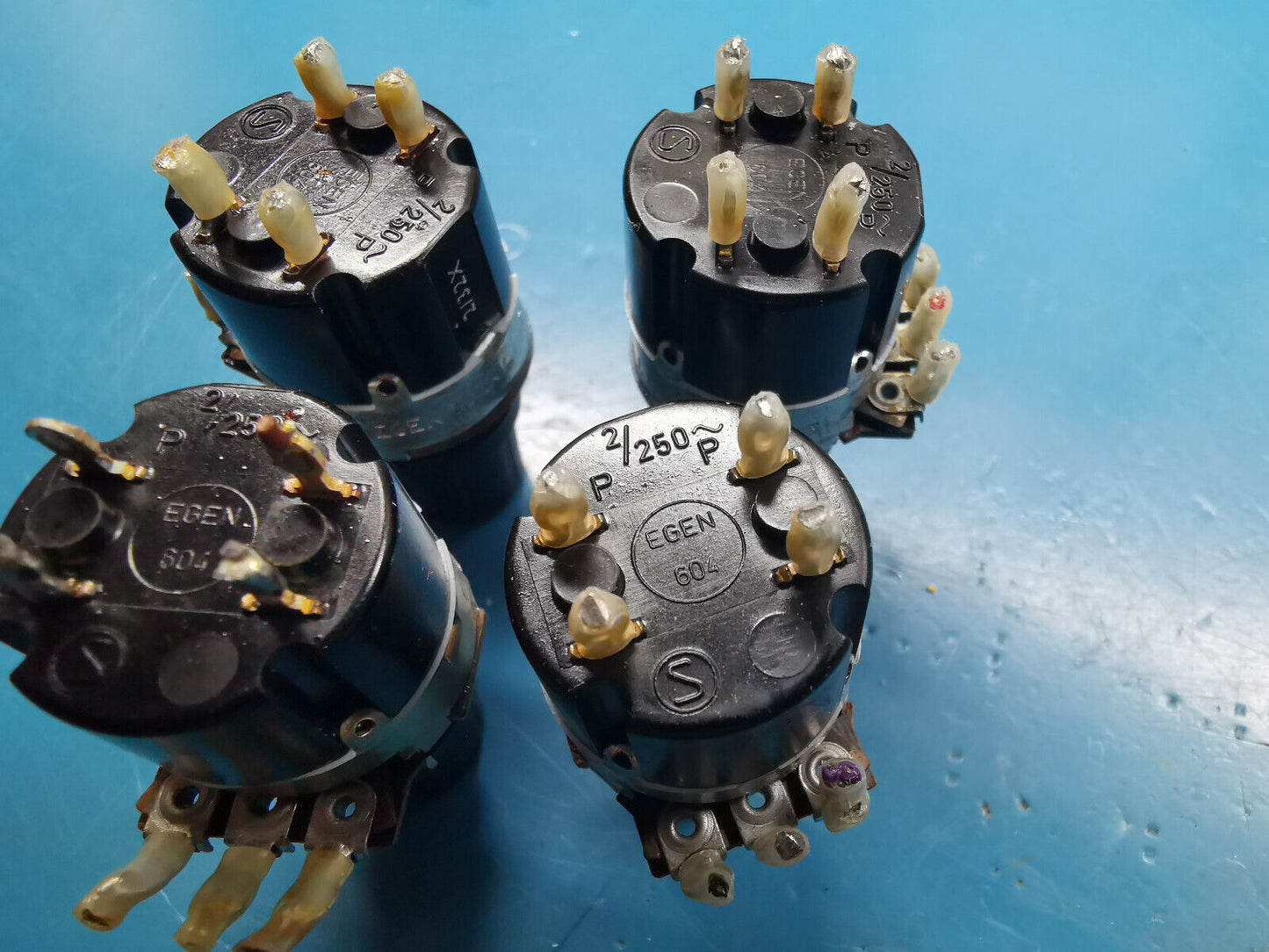 4pcs Vintage Egen 100K Linear Potentiometer With Pull Switch DPST 2A 250v AC