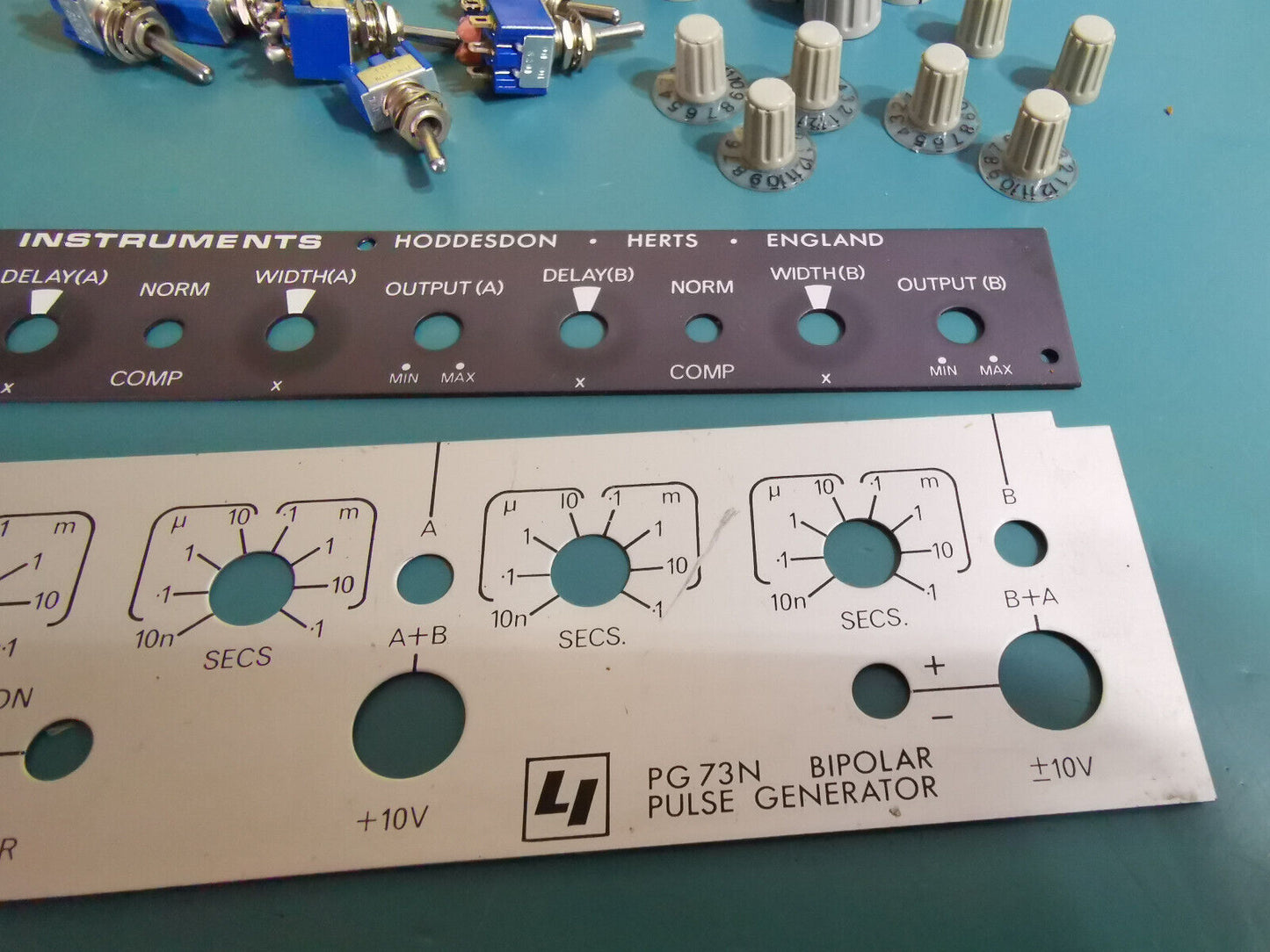 Lyons PG73N Pulse Generator Parts  Front Plate Knobs Switches