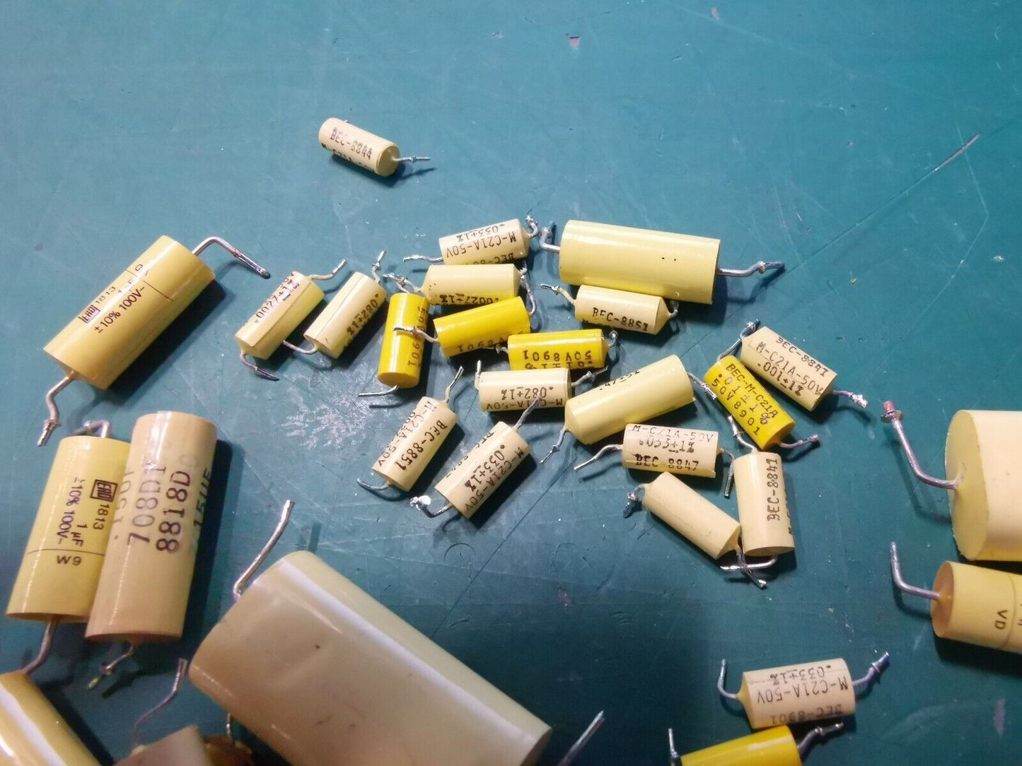 MKT Axial Capacitor Lot  Various Values And Voltages