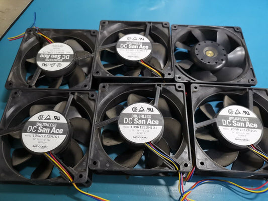 6 pcs 109R1212M101 Sanyo Denki  12V Cooling Fan