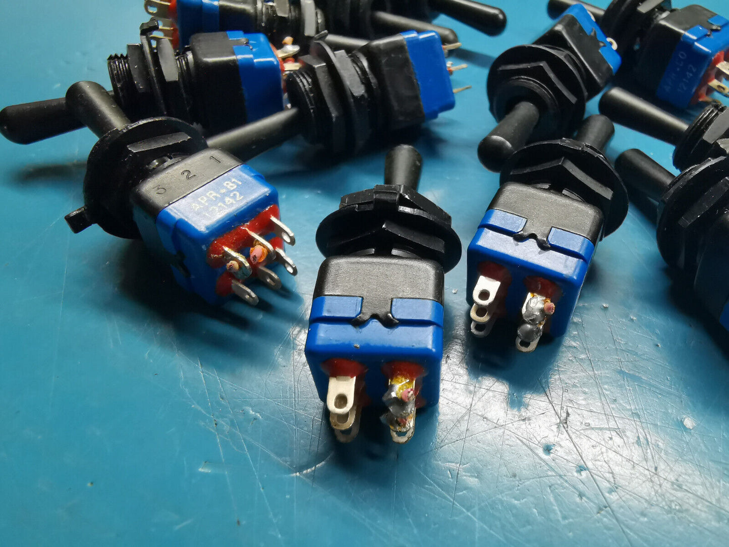 12pcs APEM Toggle Switch Mil Spec ON ON Spring Loaded To One Corner