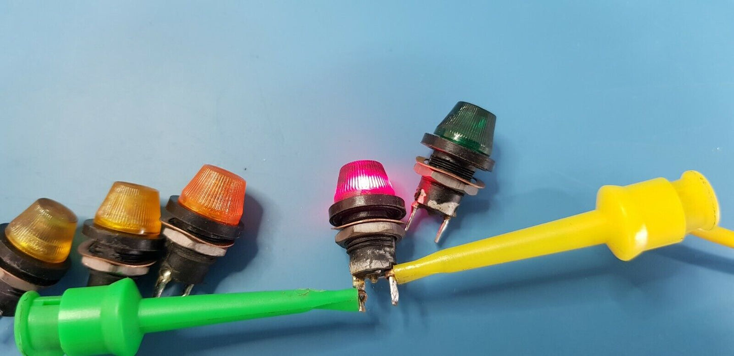 6pcs Panel Mount Indication Lights White Yellow Amber Orange Red Green EX MOD